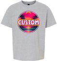 Load image into Gallery viewer, Custom Neon Beach Sunset Children's Gildan Soft Shirt
