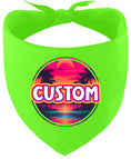 Load image into Gallery viewer, Custom Neon Beach Sunset Pet Bandana
