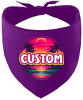 Load image into Gallery viewer, Custom Neon Beach Sunset Pet Bandana
