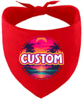 Load image into Gallery viewer, Custom Neon Beach Sunset Pet Bandana
