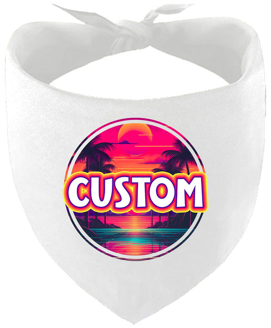Custom Neon Beach Sunset Pet Bandana