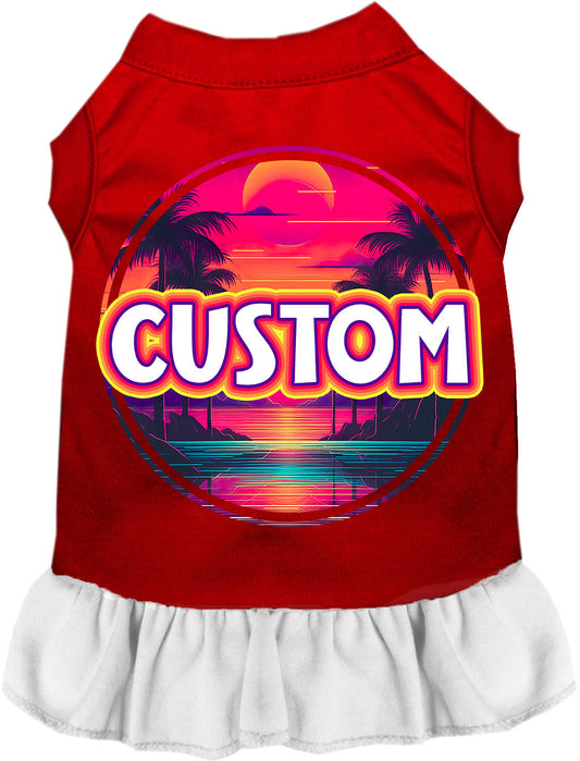 Custom Neon Beach Sunset Pet Dress