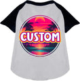 Load image into Gallery viewer, Custom Neon Beach Sunset Pet Raglan Shirts
