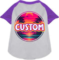Load image into Gallery viewer, Custom Neon Beach Sunset Pet Raglan Shirts
