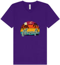 Load image into Gallery viewer, Custom Retro Beach Sunset Unisex V-Neck Shirt
