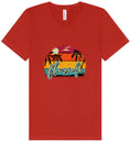 Load image into Gallery viewer, Custom Retro Beach Sunset Unisex V-Neck Shirt
