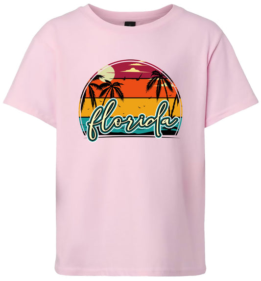 Custom Retro Beach Sunset Children's Gildan Soft Shirt
