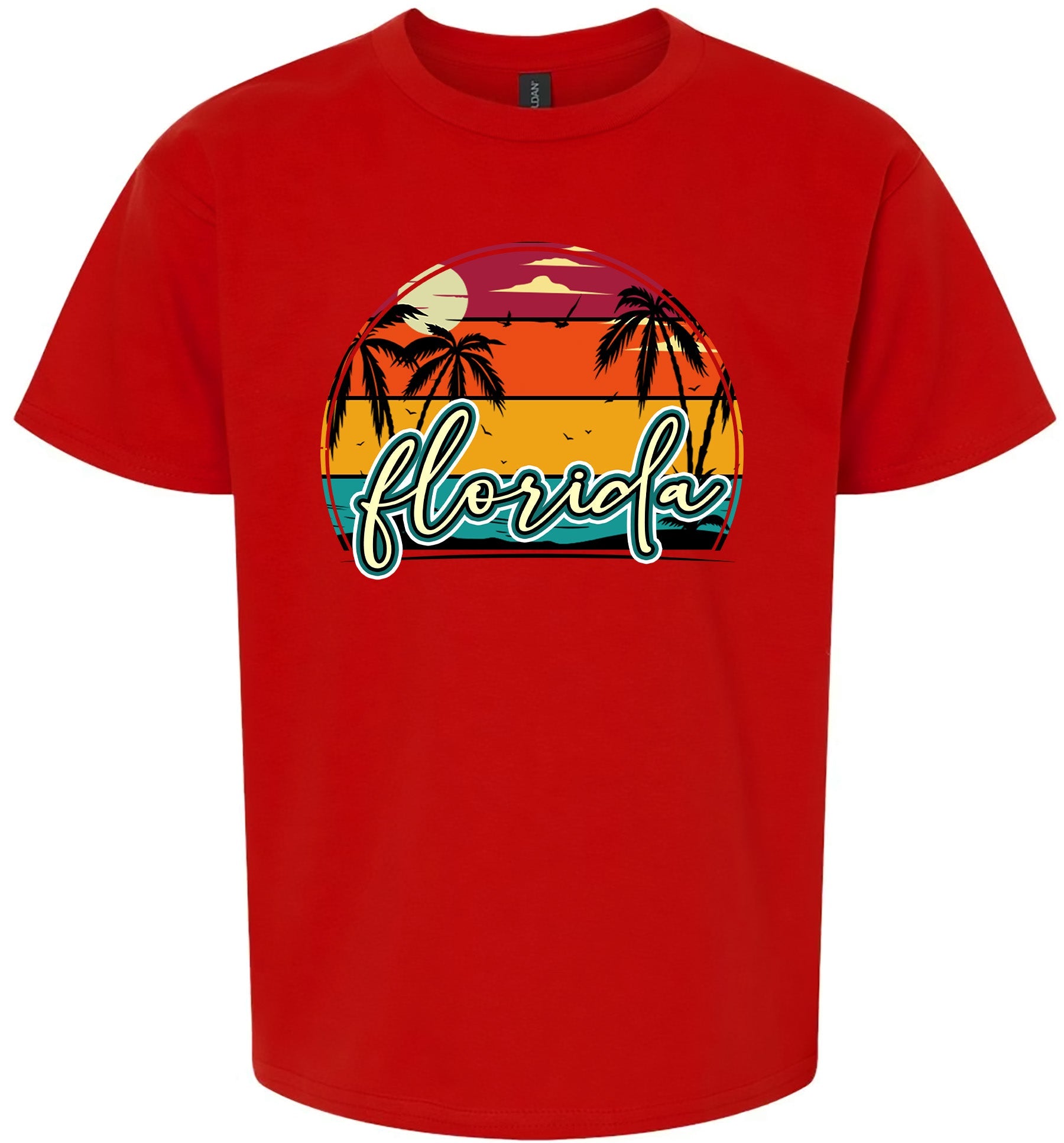 Custom Retro Beach Sunset Children's Gildan Soft Shirt