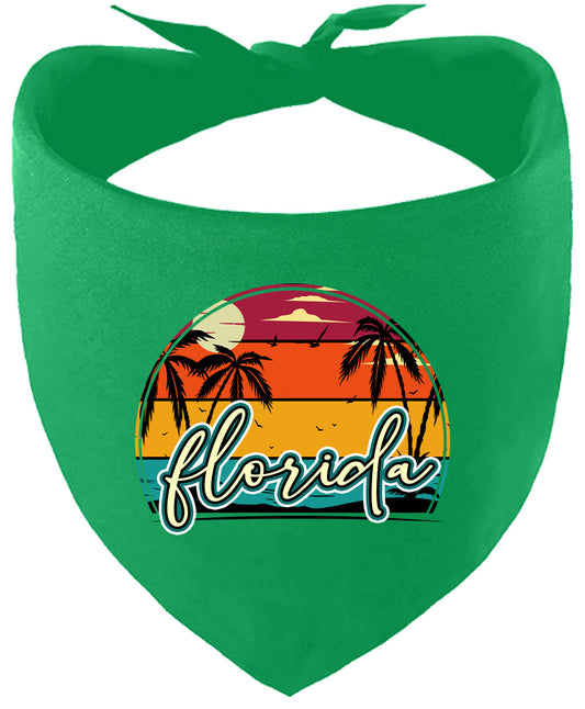 Custom Retro Beach Sunset Pet Bandana