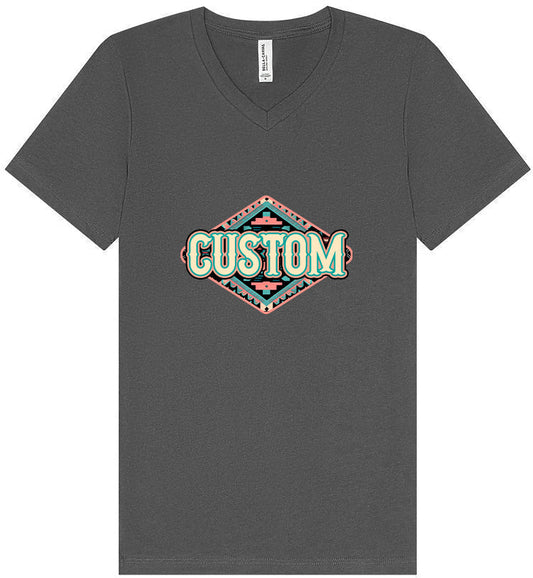 Custom Peach Aztec Unisex V-Neck Shirt