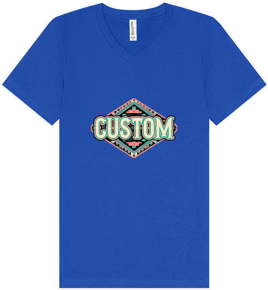 Custom Peach Aztec Unisex V-Neck Shirt