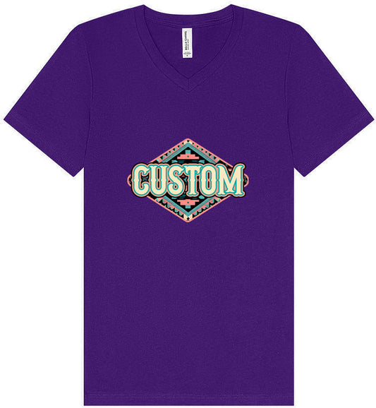 Custom Peach Aztec Unisex V-Neck Shirt