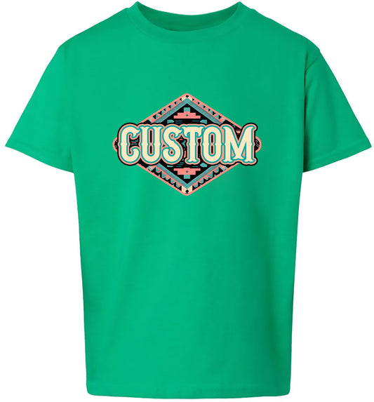 Custom Peach Aztec Children's Gildan Soft Shirt
