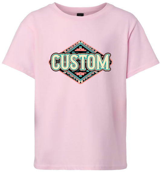 Custom Peach Aztec Children's Gildan Soft Shirt