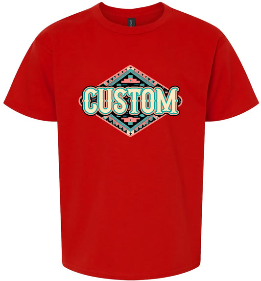 Custom Peach Aztec Children's Gildan Soft Shirt