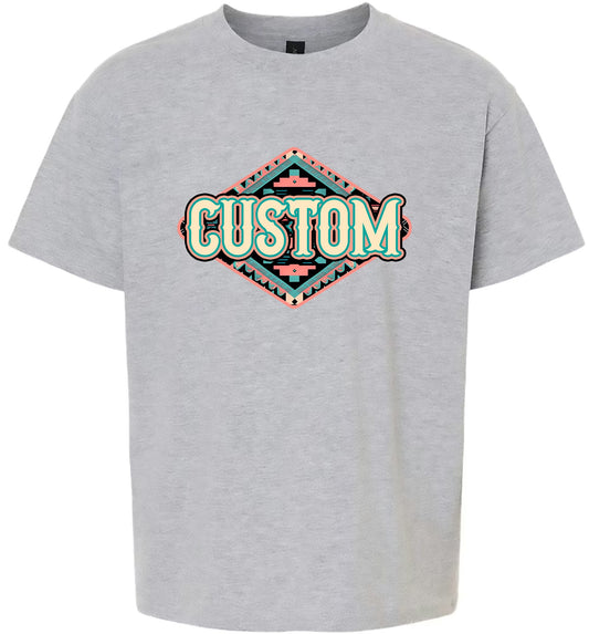 Custom Peach Aztec Children's Gildan Soft Shirt