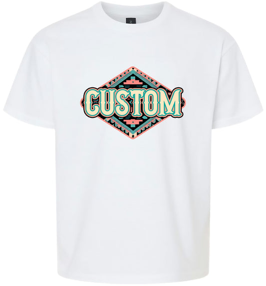Custom Peach Aztec Children's Gildan Soft Shirt