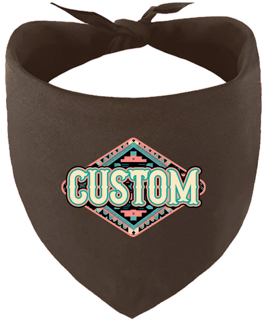 Custom Peach Aztec Pet Bandana