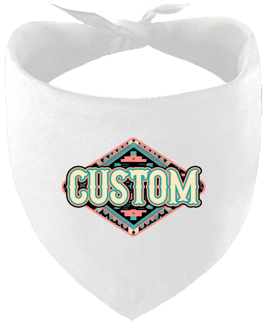 Custom Peach Aztec Pet Bandana