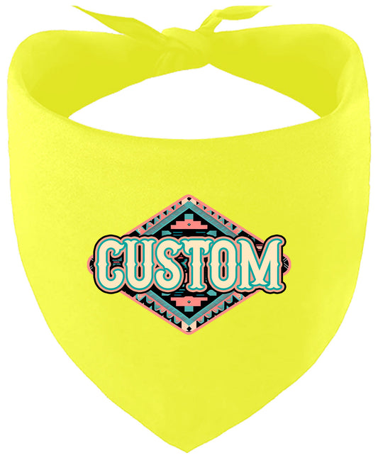Custom Peach Aztec Pet Bandana