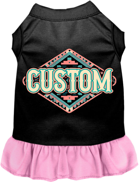 Custom Peach Aztec Pet Dress