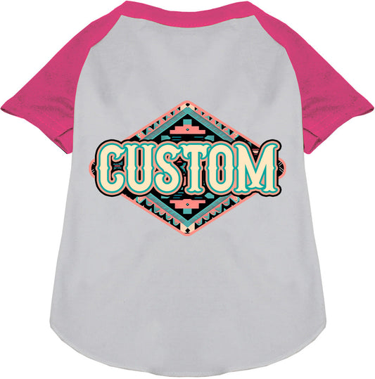 Custom Peach Aztec Pet Raglan Shirts