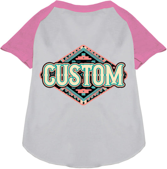 Custom Peach Aztec Pet Raglan Shirts