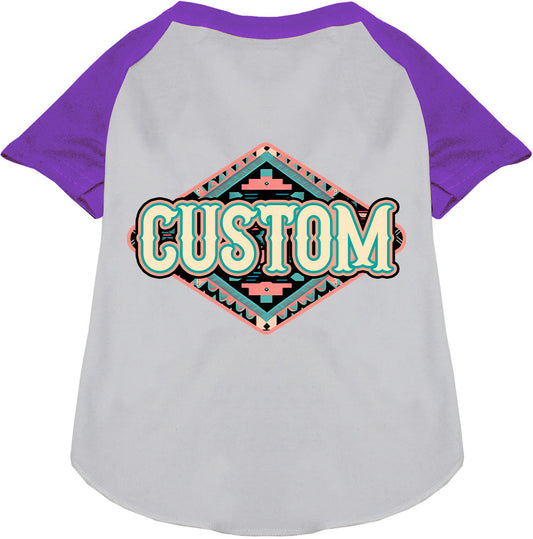 Custom Peach Aztec Pet Raglan Shirts