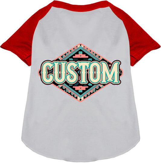 Custom Peach Aztec Pet Raglan Shirts