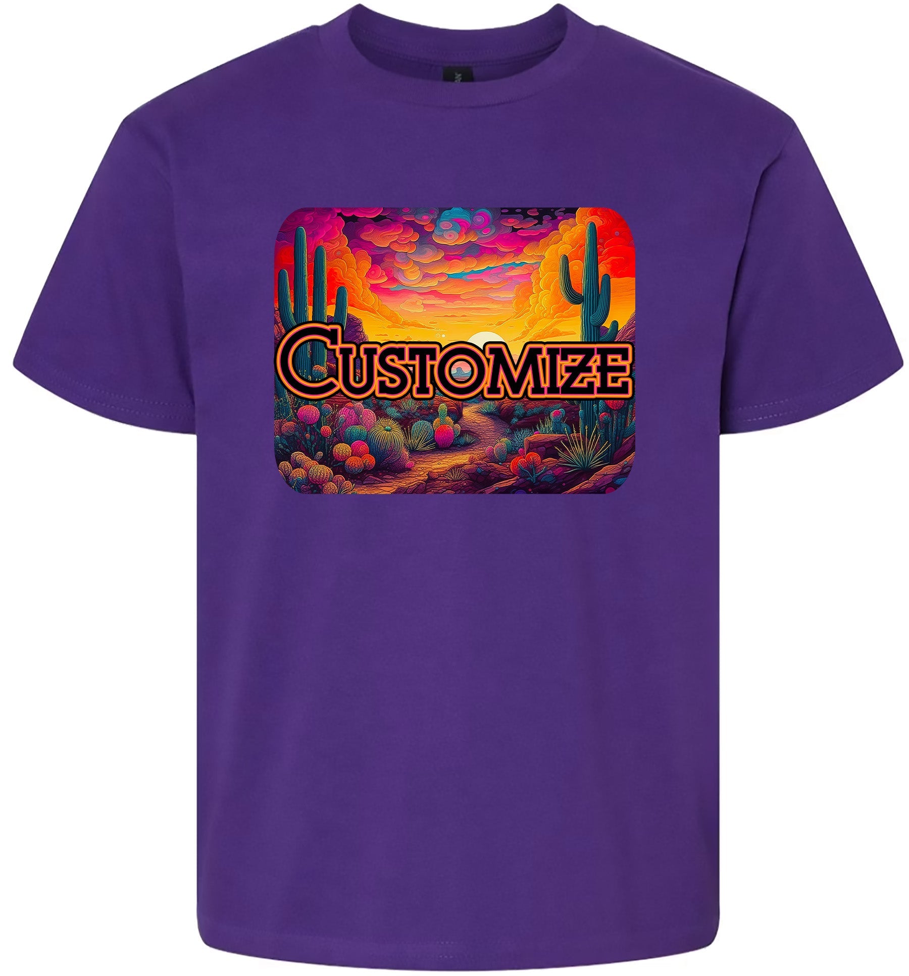 Custom Neon Desert Children's Gildan Soft Shirt