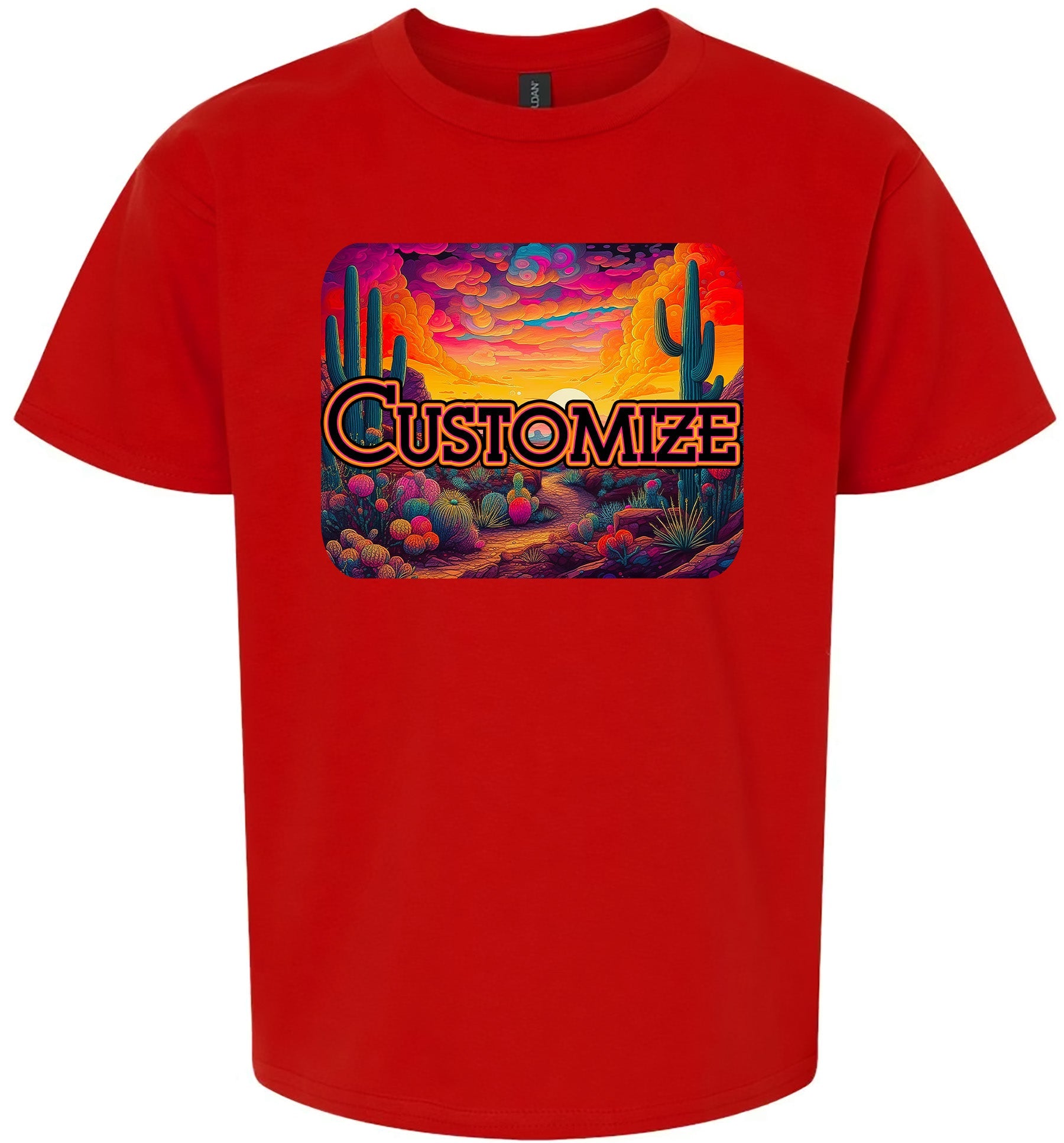 Custom Neon Desert Children's Gildan Soft Shirt