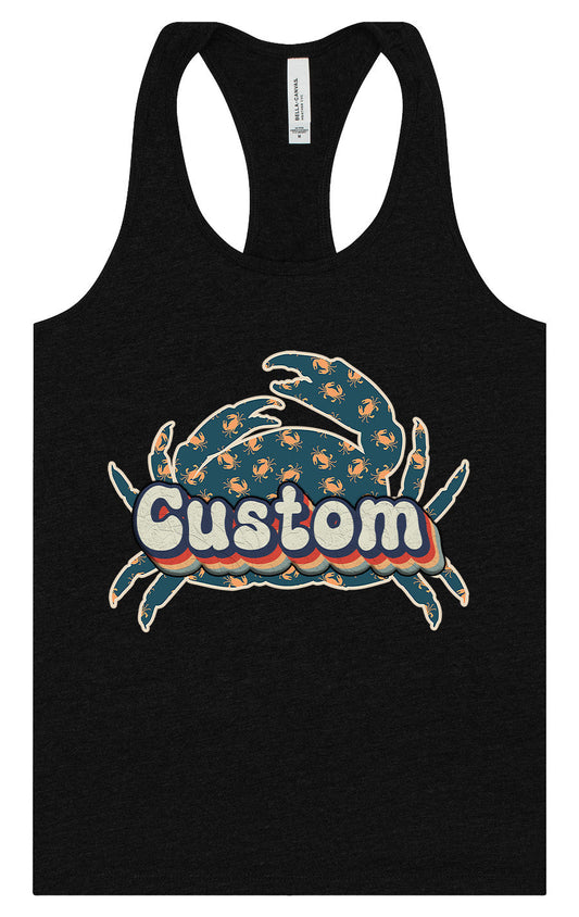 Custom Retro Crabs Women's Racerback Tank