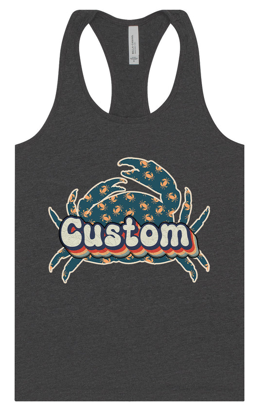 Custom Retro Crabs Women's Racerback Tank
