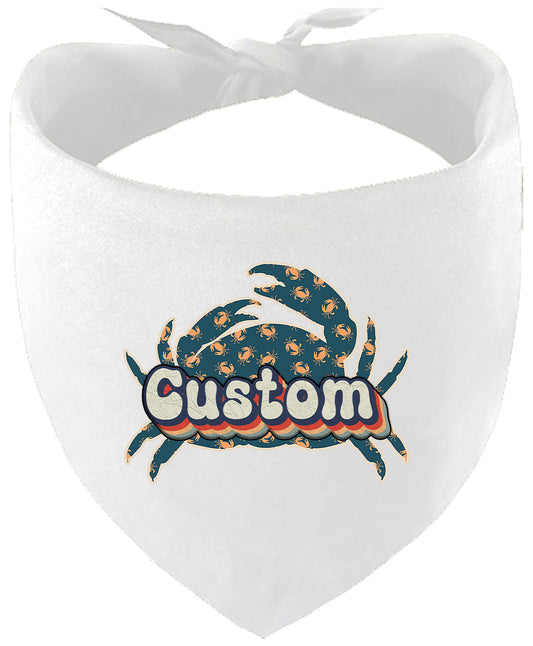 Custom Retro Crabs Pet Bandana