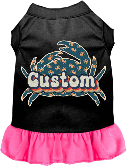 Custom Retro Crabs Pet Dress