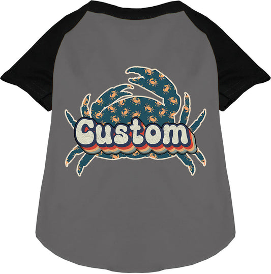 Custom Retro Crabs Pet Raglan Shirts