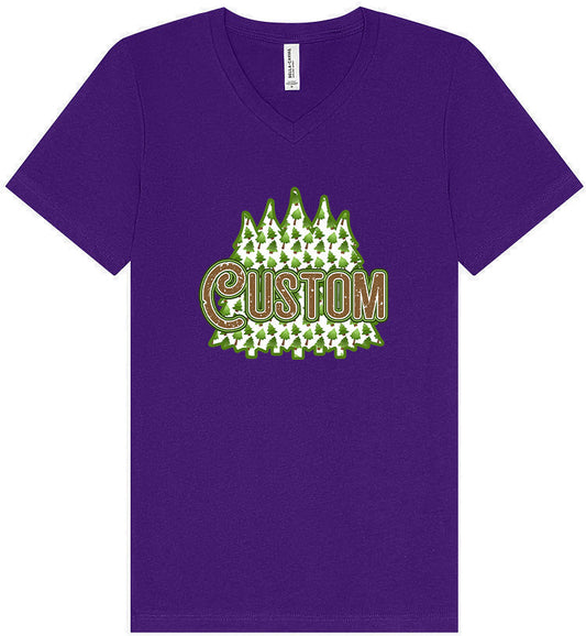 Custom Woodland Trees Unisex V-Neck Shirt