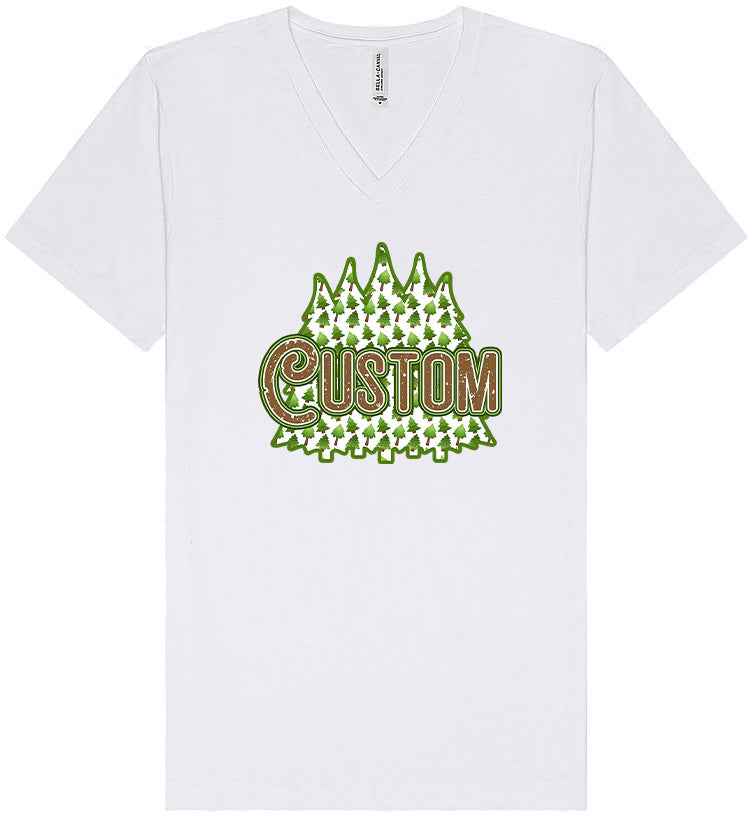Custom Woodland Trees Unisex V-Neck Shirt