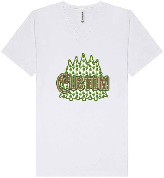 Custom Woodland Trees Unisex V-Neck Shirt
