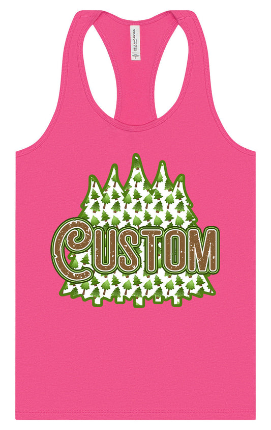 Custom Woodland Trees Women's Racerback Tank
