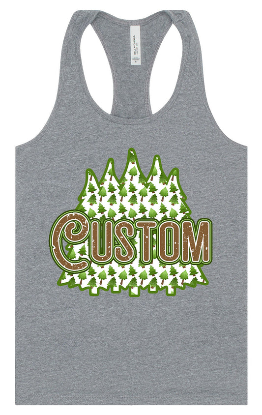 Custom Woodland Trees Women's Racerback Tank