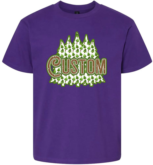 Custom Woodland Trees Children's Gildan Soft Shirt