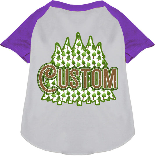 Custom Woodland Trees Pet Raglan Shirts