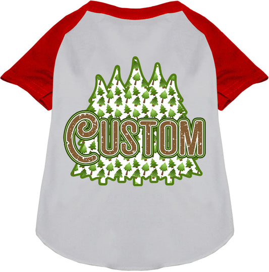 Custom Woodland Trees Pet Raglan Shirts