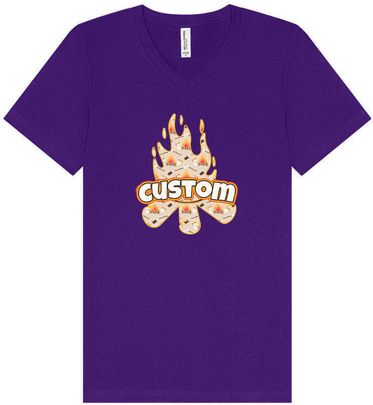 Custom Around the Campfire Unisex V-Neck Shirt