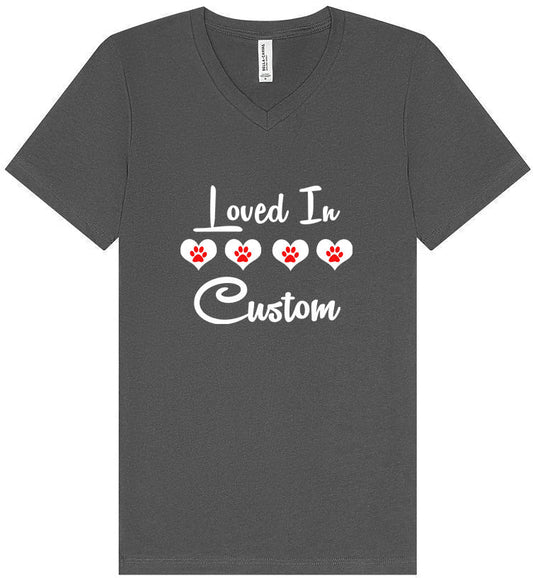 Custom Loved In Unisex V-Neck Shirt