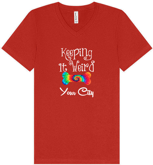 Custom Stay Weird in Unisex V-Neck Shirt