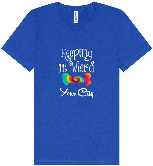 Custom Stay Weird in Unisex V-Neck Shirt