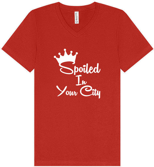 Custom Spoiled In Unisex V-Neck Shirt