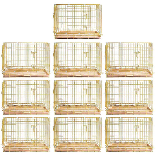24-42" Collapsible Copper Gold Dog Crate GLD24-42